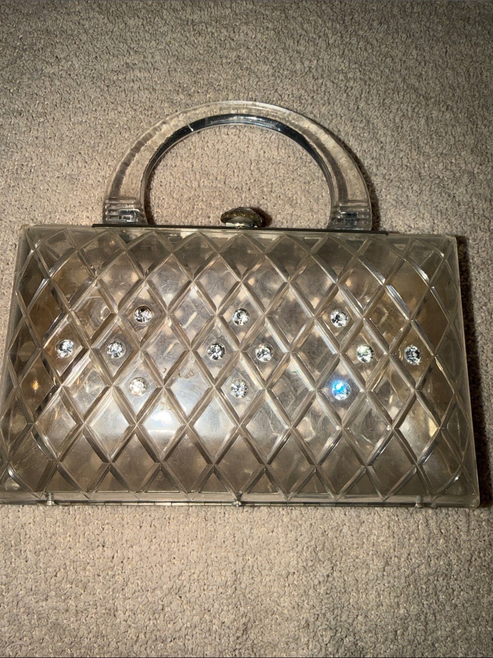 Clear lucite clutch